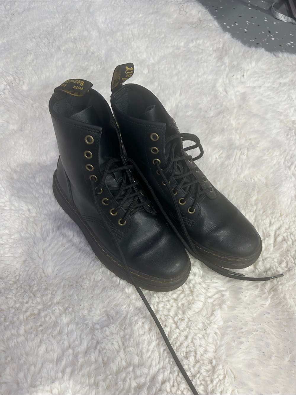 Dr. Martens Black Leather 8-Eye Lace-Up Boots - Men